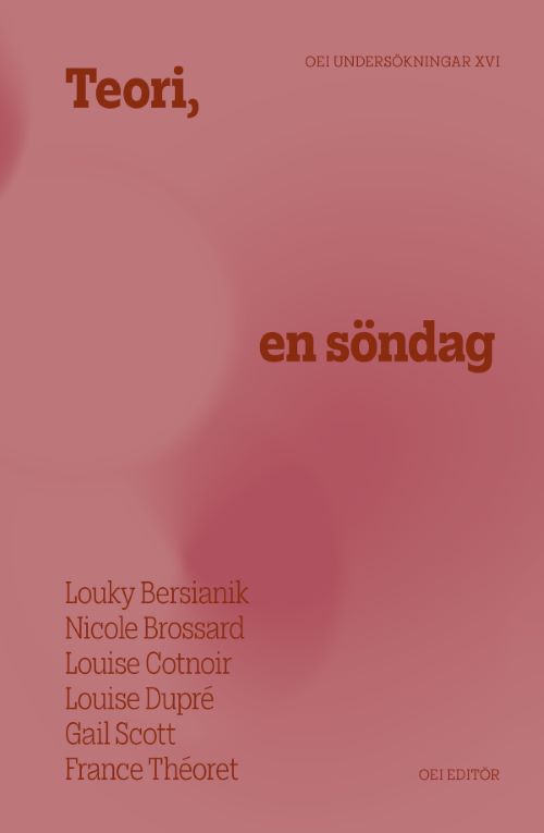 Book cover by Nicole Brossard